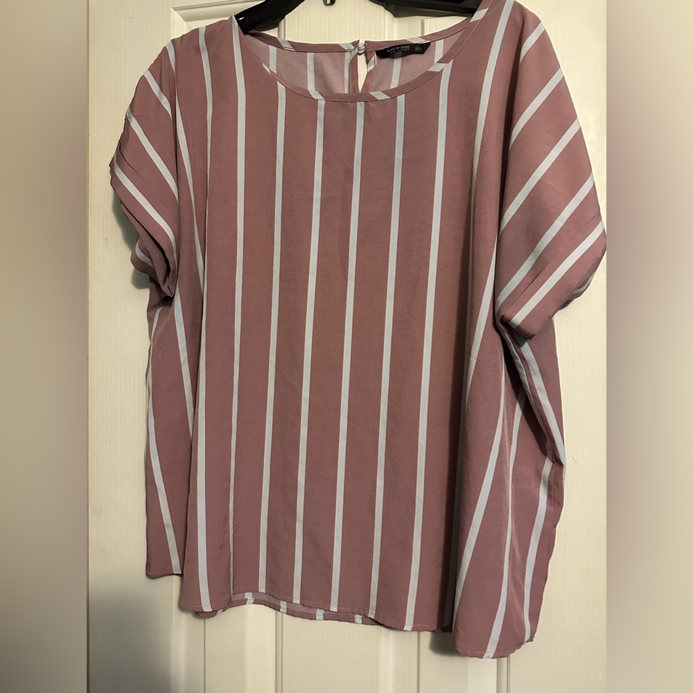 Pink striped blouse